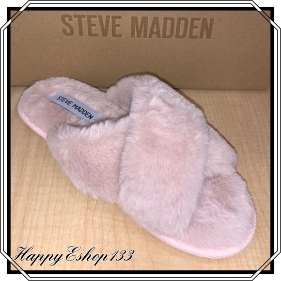 Steve Madden Kadyn Faux Fur Slipper Light Pink - Picture 1 of 8